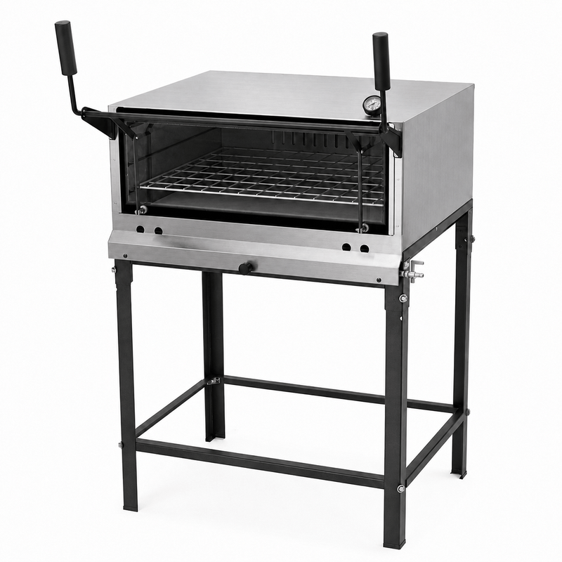 FORNO-LASTRO-GAS-PRP-860-INOX-80X60CM-GUILHOTINA---PROGAS