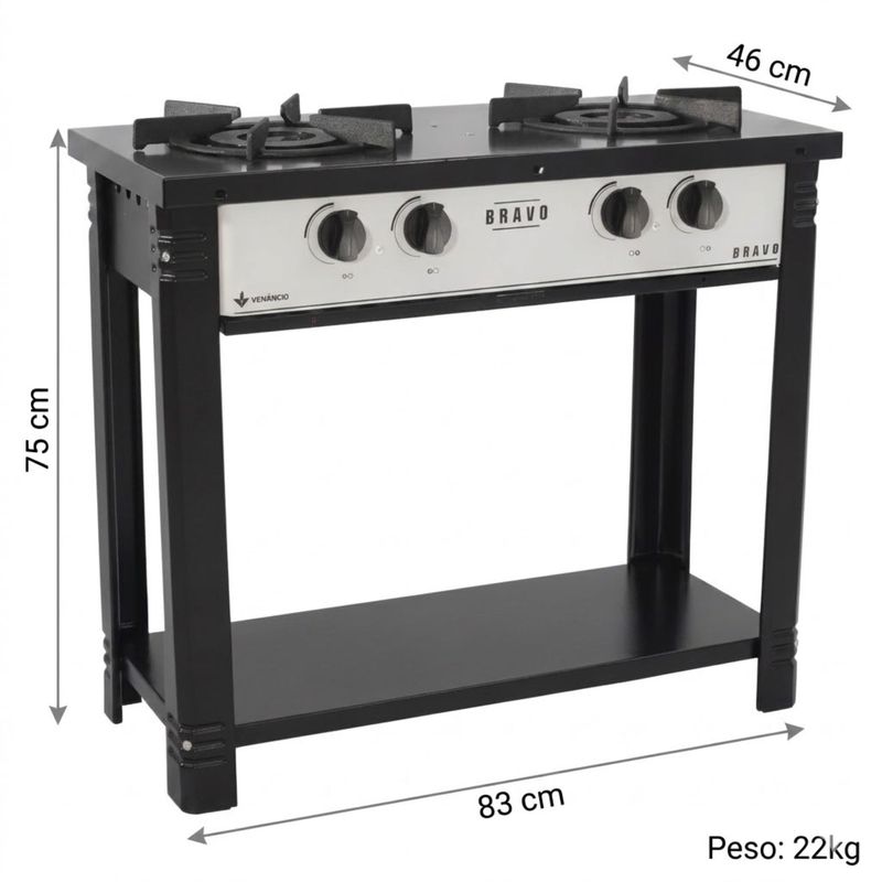 FOGAO-2-BOCAS-GAS-GLP-ESMALTADO-BR2B-BRAVO-CINZA---VENANCIO