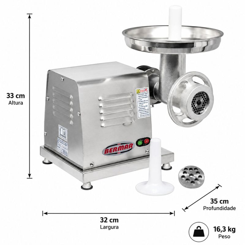 MOEDOR-DE-CARNE-INOX-B-8-BM-23-BIVOLT---BERMAR