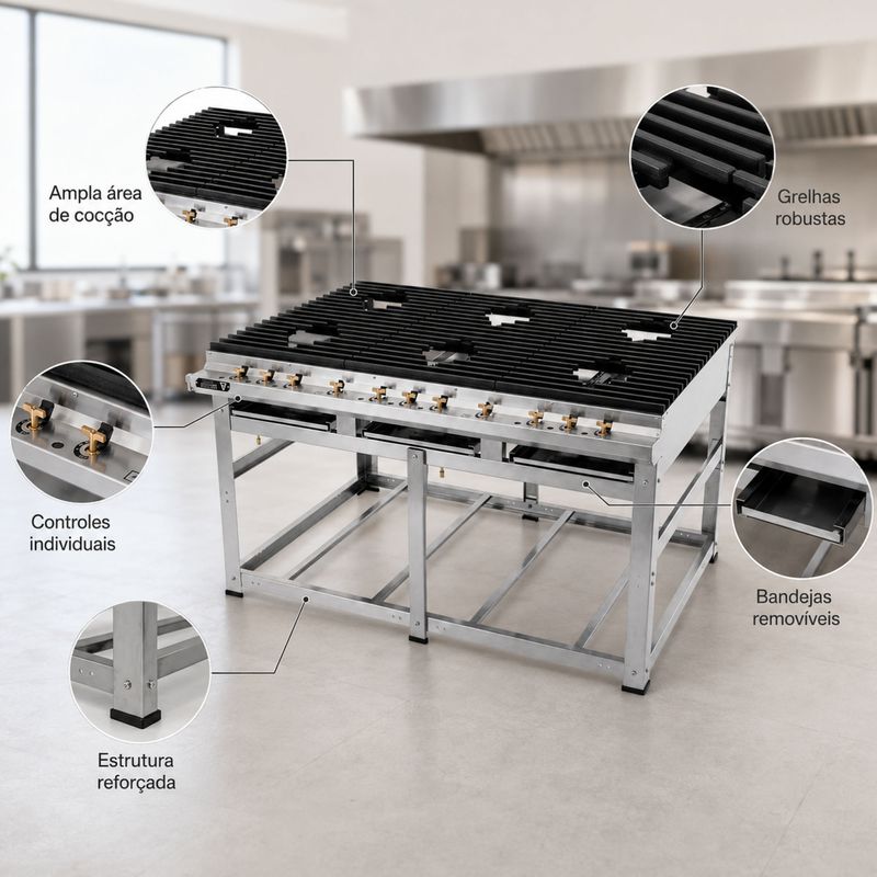 FOGAO-6-BOCAS-50X50CM-GAS-GLP-NOVA-ERA-NEV-32-BAIXA-PRESSAO-INOX---VENANCIO