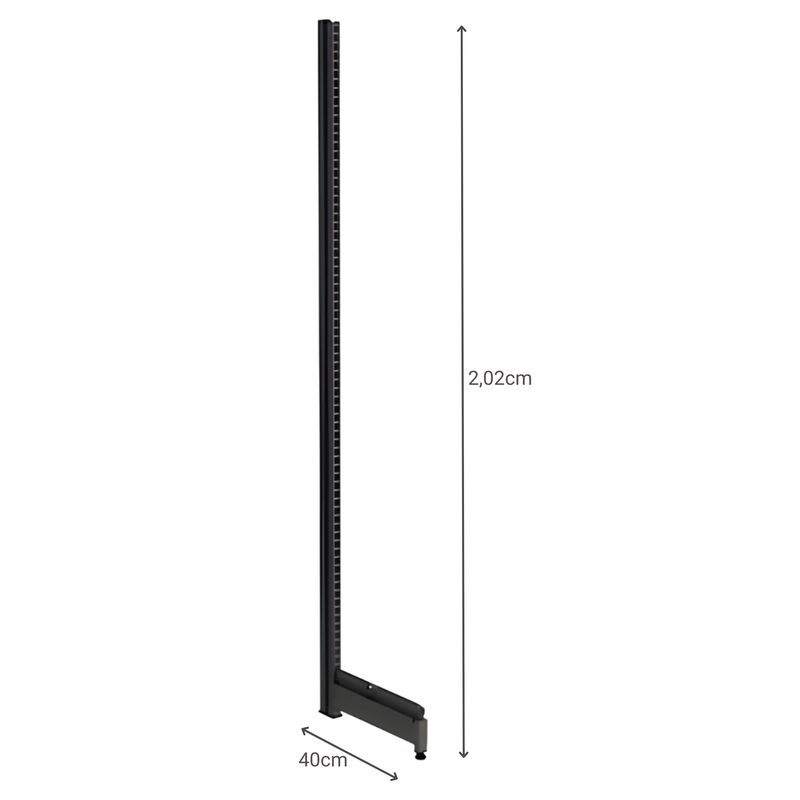COLUNA-GONDOLA-PAREDE-202X40-KIT-TRAVA-FIT-F40-F50-PRETO---AMAPA