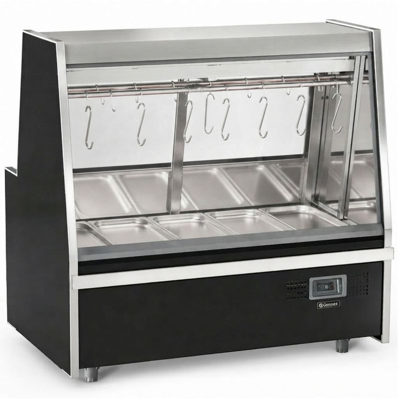 BALCAO-REFRIGERADO-ACOUGUE-TURINO-STANDARD-GATS-150-PRETO-TENDAL-DUPLO-SEM-DEPOSITO-220V---GELOPAR