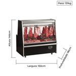 BALCAO-REFRIGERADO-ACOUGUE-TURINO-STANDARD-GATS-150-PRETO-TENDAL-DUPLO-SEM-DEPOSITO-220V---GELOPAR