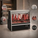 BALCAO-REFRIGERADO-ACOUGUE-TURINO-STANDARD-GATS-150-PRETO-TENDAL-DUPLO-SEM-DEPOSITO-220V---GELOPAR