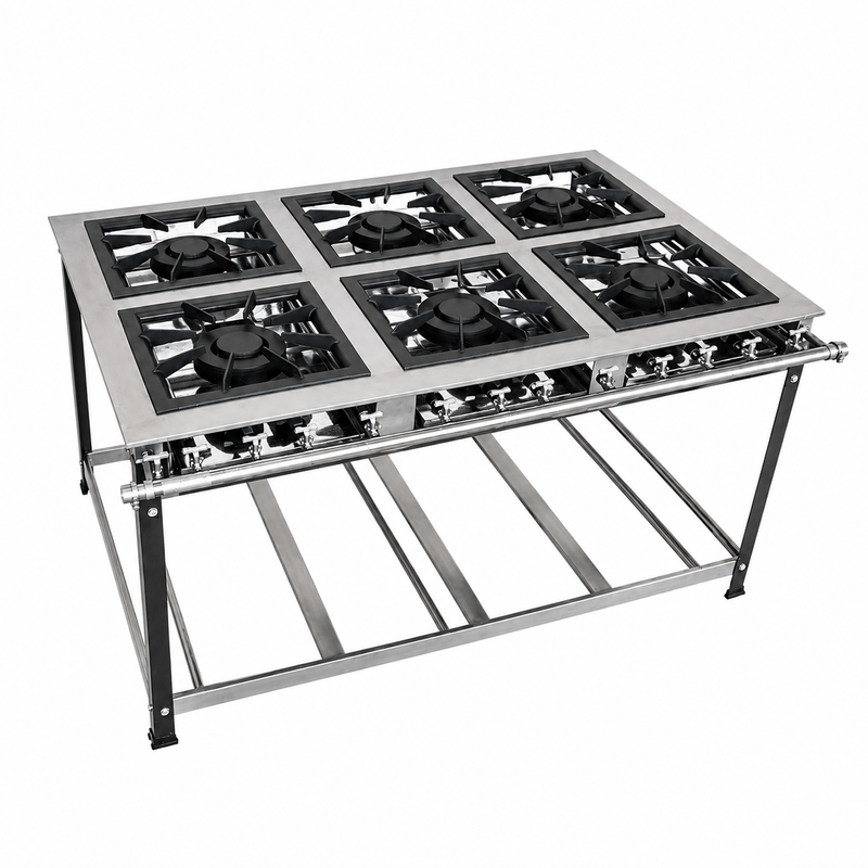 FOGAO-6-BOCAS-40X40-GOLD-CFZG-166-INOX-GAS-GLP-BAIXA-PRESSAO-PERFIL-10CM-DE-PE---CEFAZ