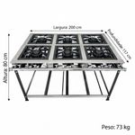 FOGAO-6-BOCAS-40X40-GOLD-CFZG-166-INOX-GAS-GLP-BAIXA-PRESSAO-PERFIL-10CM-DE-PE---CEFAZ