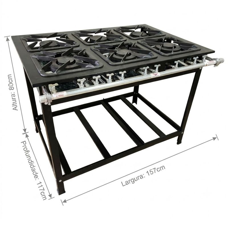 FOGAO-6-BOCAS-40X40-GOLD-CFZG-166-GAS-GLP-BAIXA-PRESSAO-PERFIL-10CM-DE-PE---CEFAZ
