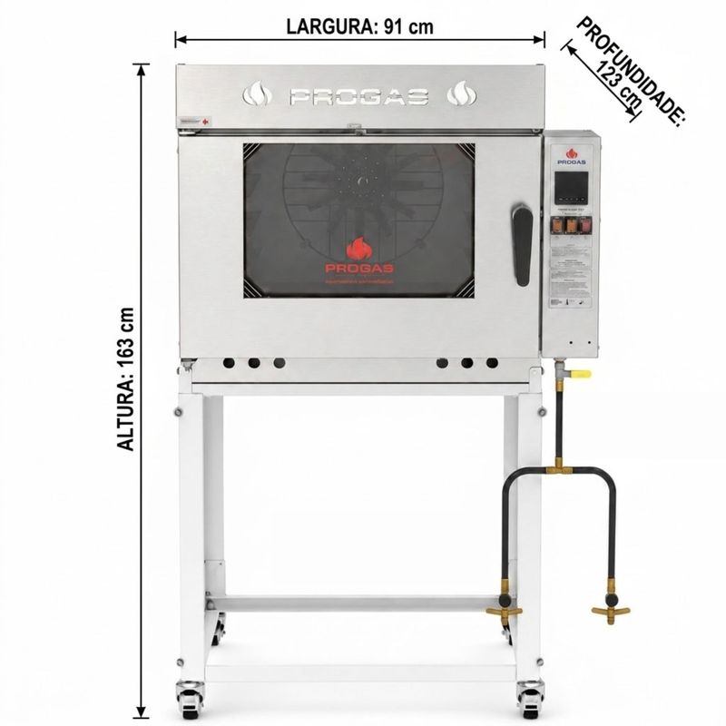 FORNO-TURBO-GAS-PRP-5000-TOTAL-INOX-5-ESTEIRAS-BIVOLT---PROGAS