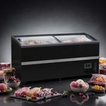BALCAO-REFRIGERADO-EXPOSITOR-ILHA-DUPLA-ACAO-LED-GISM-190-PRETO-BIVOLT---GELOPAR