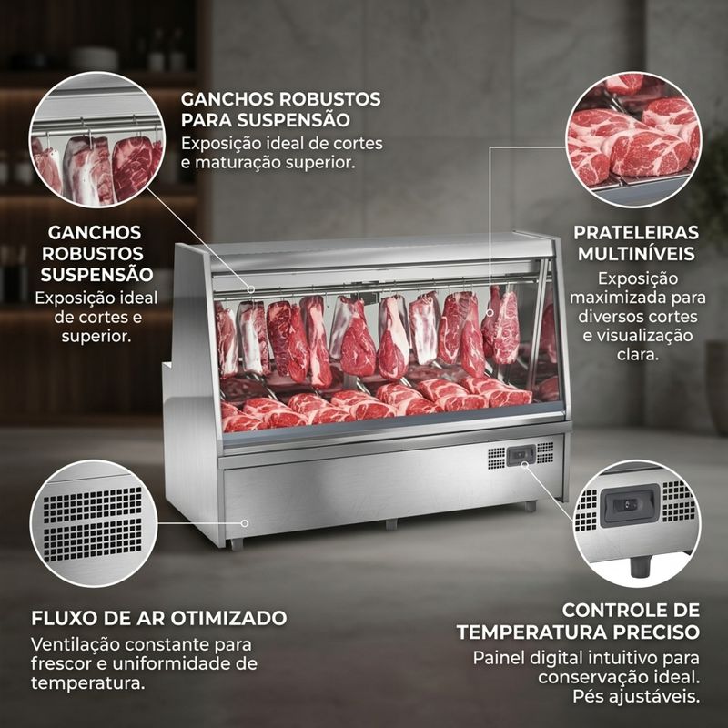 BALCAO-ACOUGUE-TURINO-STANDARD-GATS-200-AI-TENDAL-DUPLO-SEM-DEPOSITO-220V---GELOPAR