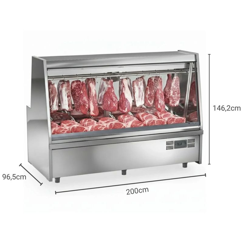 BALCAO-ACOUGUE-TURINO-STANDARD-GATS-200-AI-TENDAL-DUPLO-SEM-DEPOSITO-220V---GELOPAR