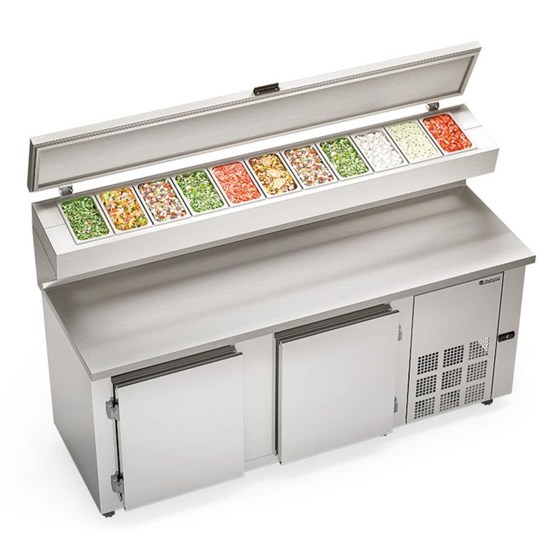 BALCAO-REFRIGERADO-CONDIMENTADOR-GBPZ-200T-INOX-2M-TAMPA-INJETADA-SEM-CUBAS-220V---GELOPAR