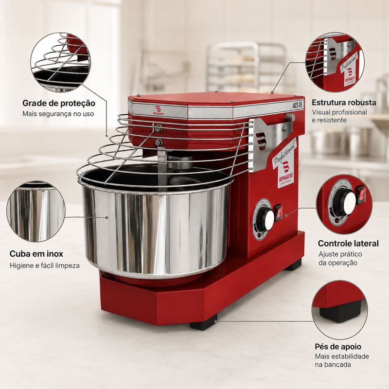 AMASSADEIRA-ESPIRAL-AES-5-1000W-5KG-VERMELHO-BIVOLT---BRAESI