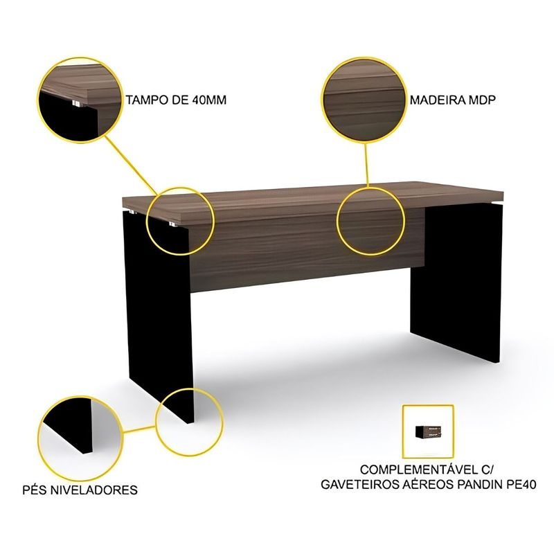 MESA-SECRETARIA-PE40-134X60-WALNUT-E-PRETO---PANDIN