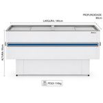BALCAO-REFRIGERADO-ILHA-STANDARD-GESV-190R-BRANCO-VIDRO-RETO-220V---GELOPAR