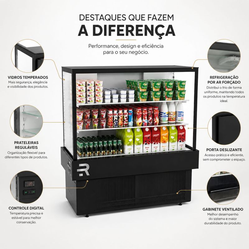 VITRINE-REFRIGER-CONFEITARIA-VANGUARD-PLUS-CVPRAF-1100-PRETO-COM-LED-220V---REFRIMATE