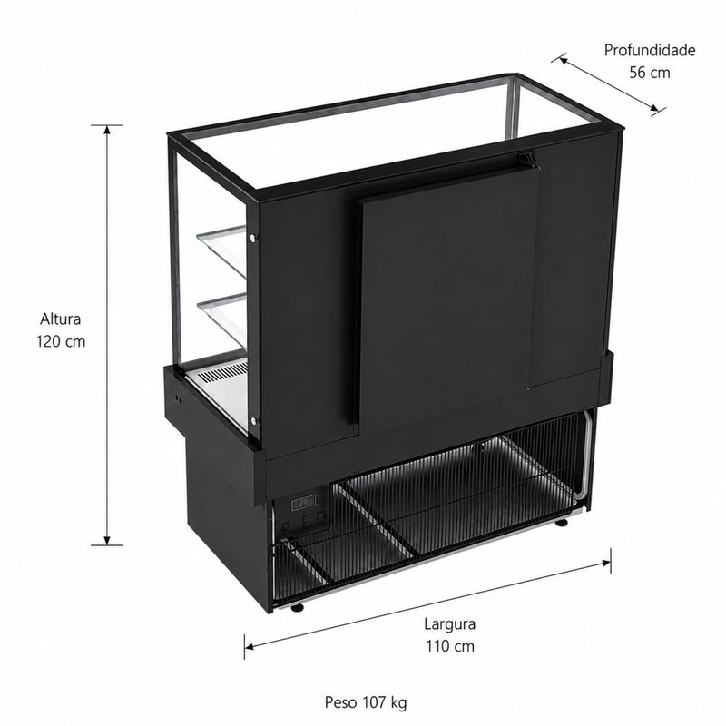 VITRINE-REFRIGER-CONFEITARIA-VANGUARD-PLUS-CVPRAF-1100-PRETO-COM-LED-220V---REFRIMATE