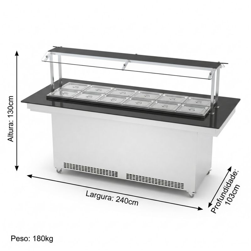 CARRO-BUFFET-TERMICO-NEW-CENTRAL-NBRCQ-12-BRANCO-SEM-CUBAS-220V---REFRIMATE