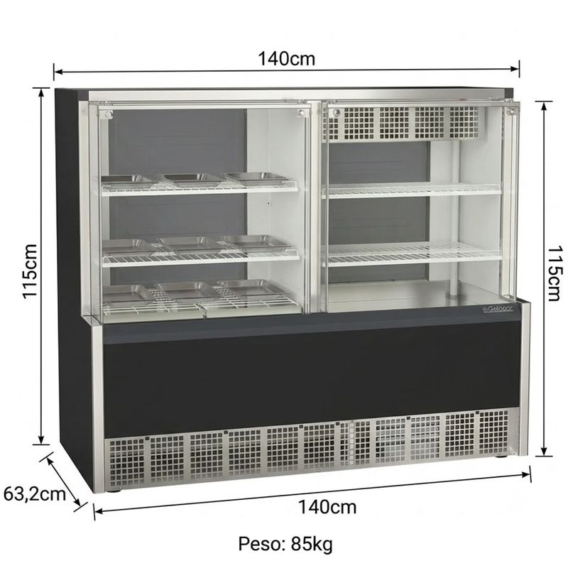 VITRINE-ESTUFA-E-REFRIGERADA-AURORA-GQEA-140R-PRETO-220V---GELOPAR