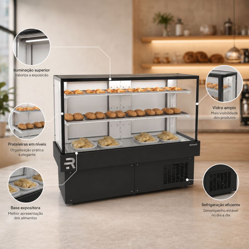 VITRINE-ESTUFA-VANGUARD-PLUS-CVPQ-1450-PRETA-COM-LED-220V---REFRIMATE