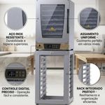 KIT-FORNO-TURBO-ELETRICO-FAST-OVEN-PRP-008-PLUS-DIGITAL-DOURADO-220V---BANCADA-MES-008---PROGAS