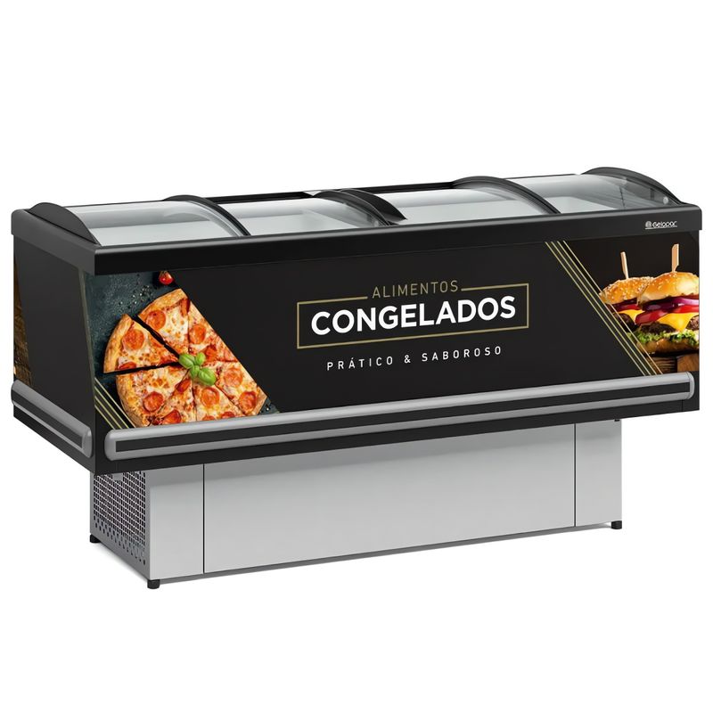 BALCAO-REFRIGERADO-ILHA-PLUS-GESV-190C-PRETO-VIDRO-CURVO-127V---GELOPAR