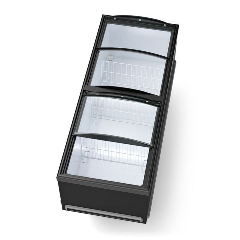 BALCAO-REFRIGERADO-ILHA-PLUS-GESV-190C-PRETO-VIDRO-CURVO-127V---GELOPAR