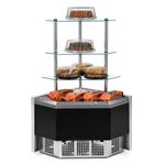 VITRINE-NEUTRA-AURORA-CURVA-90-GRAUS-MPCA-090P-PRETO-COM-PRATELEIRAS---GELOPAR