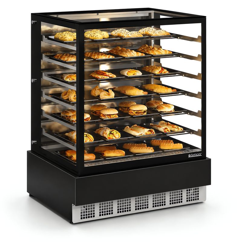 VITRINE-ESTUFA-MGEE-100-PRETO-VIDRO-RETO-SEM-BANDEJA-220V---GELOPAR