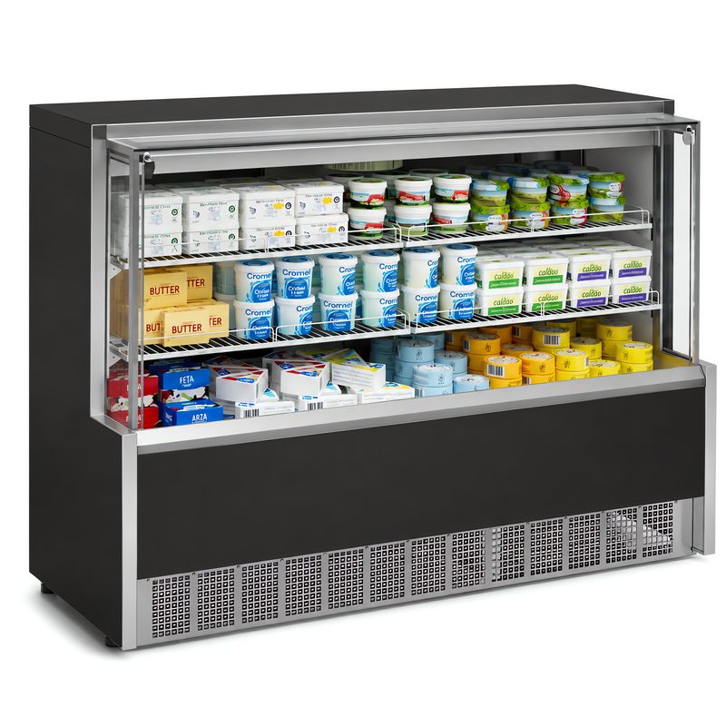 VITRINE-REFRIGERADA-AURORA-AR-FORCADO-GPFA-175A-PRETO-VIDRO-AQUECIDO-RETO-220V---GELOPAR