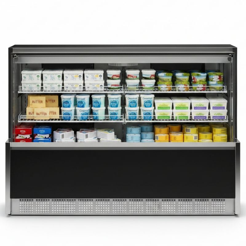 VITRINE-REFRIGERADA-AURORA-AR-FORCADO-GPFA-175A-PRETO-VIDRO-AQUECIDO-RETO-220V---GELOPAR