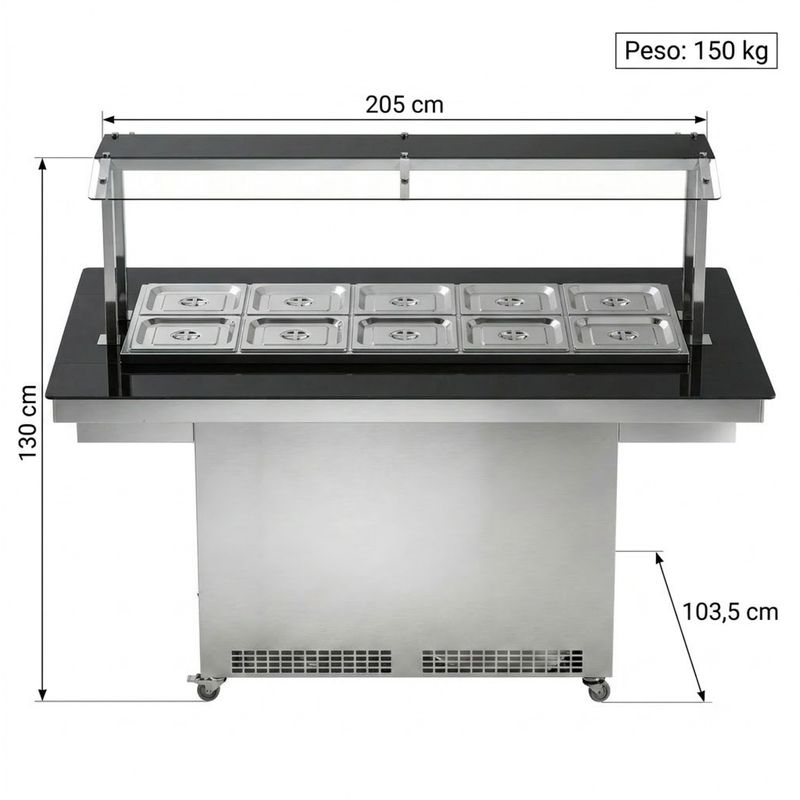 CARRO-BUFFET-QUENTE-NEW-CENTRAL-NBRCQ-10-SEM-CUBAS-220V---REFRIMATE