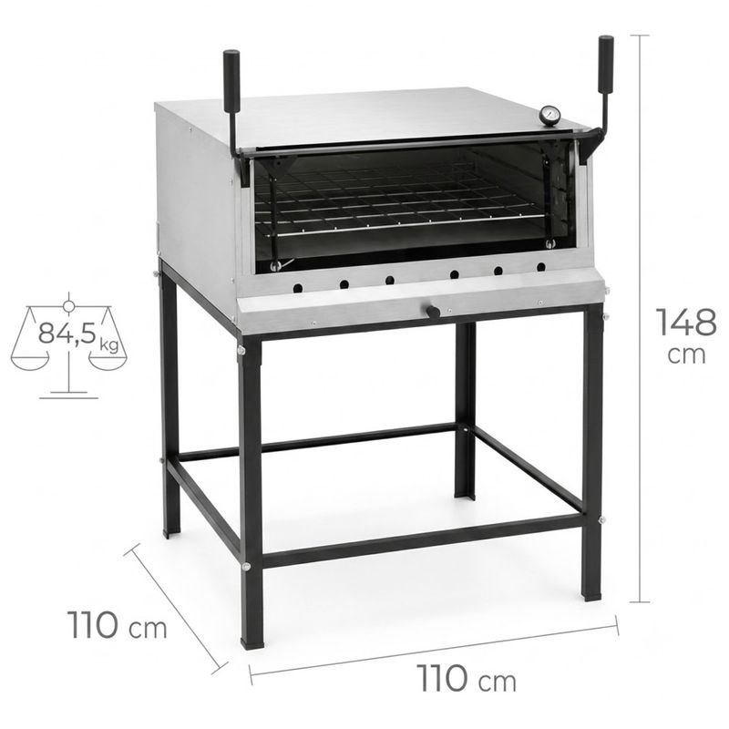 FORNO-LASTRO-GAS-GUILHOTINA-PRP900-G2-90X90CM-INOX---PROGAS