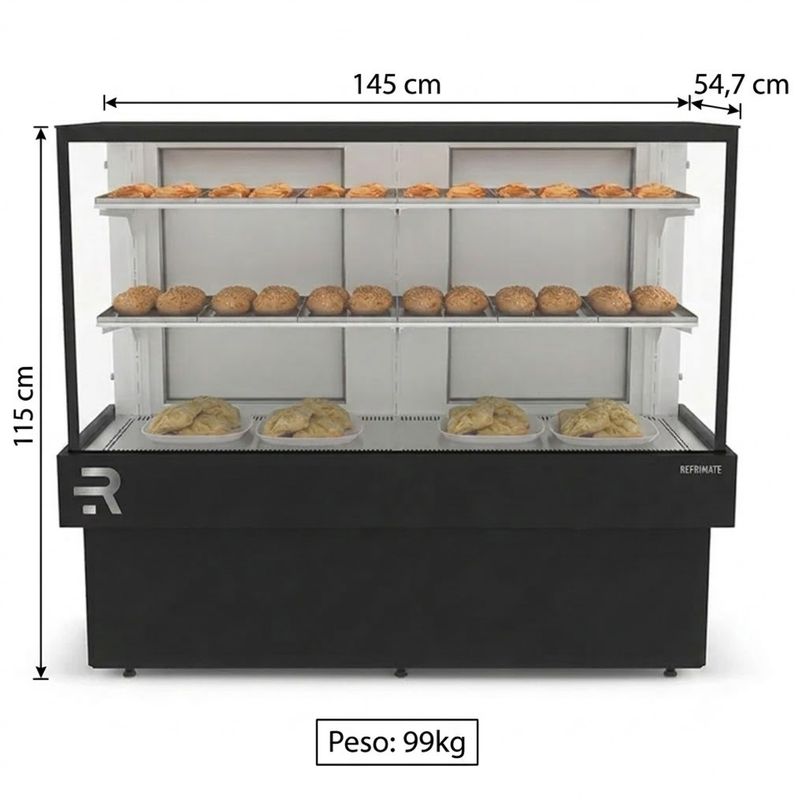 VITRINE-ESTUFA-VANGUARD-PLUS-CVPQ-1450-PRETA-COM-LED-220V---REFRIMATE