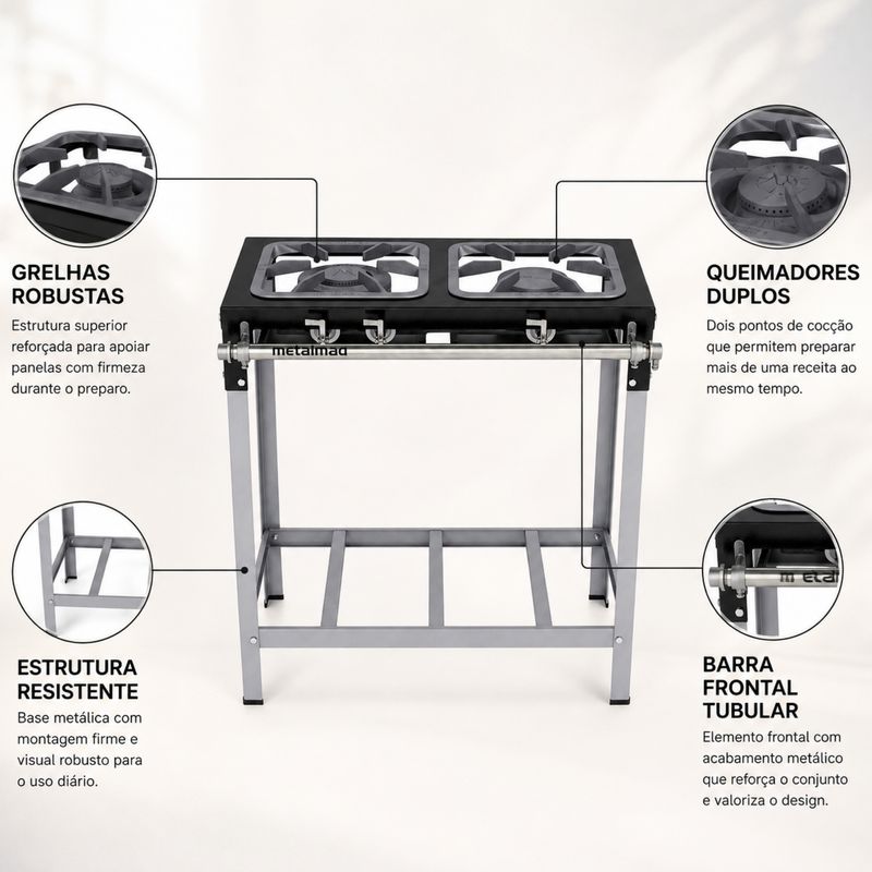 FOGAO-2-BOCAS-30X30CM-GAS-GLP-BAIXA-PRESSAO-PERFIL-65CM-DE-PE---METALMAQ