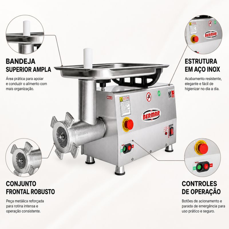 MOEDOR-DE-CARNE-INOX-BOCA-22-BM-20-125CV-BIVOLT---BERMAR