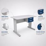 MESA-SECRETARIA-MAXXI-75X121X61-CINZA-2-GAVETAS-AZUL---PANDIN