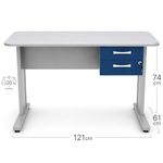 MESA-SECRETARIA-MAXXI-75X121X61-CINZA-2-GAVETAS-AZUL---PANDIN