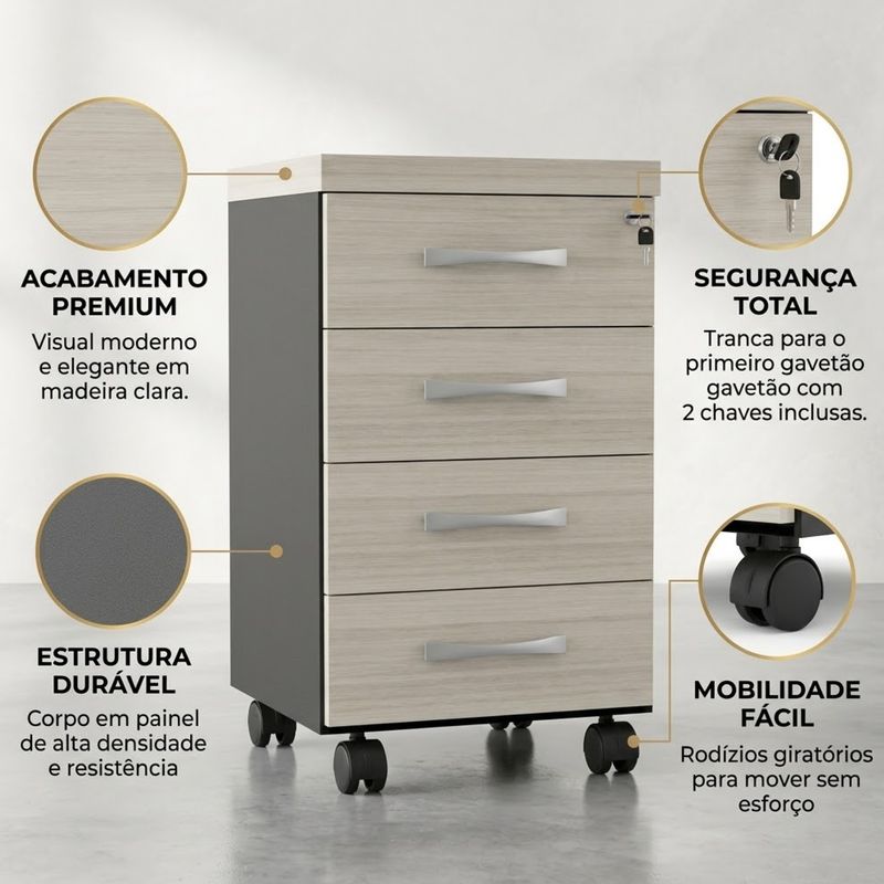 GAVETEIRO-VOLANTE-PE40-4-GAVETAS-NOGUEIRA-E-PRETO---PANDIN