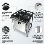 FOGAO-4-BOCAS-30X30CM-GAS-GLP-BAIXA-PRESSAO-PERFIL-5CM-COM-FORNO---METALMAQ