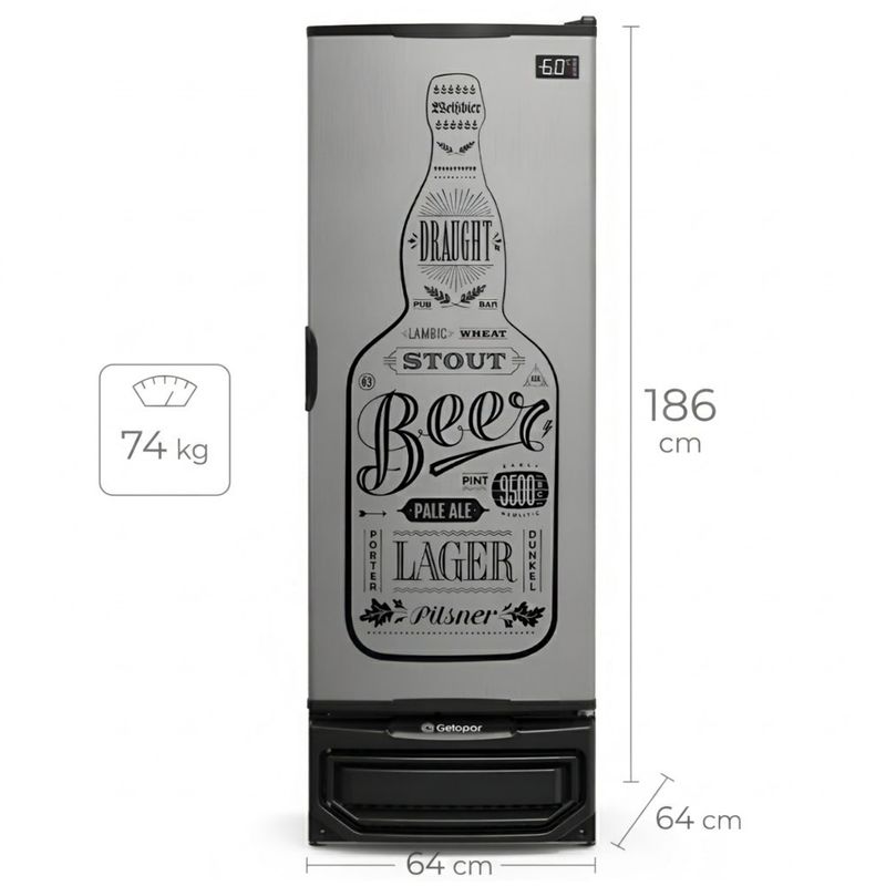 CERVEJEIRA-GCB-40-GW-TI-410-LITROS-PORTA-CEGA-TIPO-INOX-127V---GELOPAR
