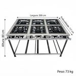 FOGAO-6-BOCAS-40X40-GOLD-CFZG-158-INOX-GAS-GLP-BAIXA-PRESSAO-PERFIL-10CM-DE-PE---CEFAZ