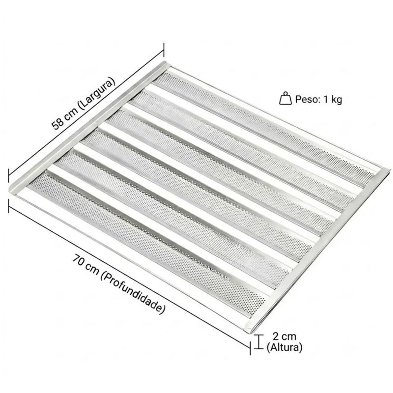 ASSADEIRA-58X70-3CM-PAO-FRANCES-6-TIRAS-7CM-ALUMINIO-PERFURADO---IMECA