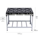 FOGAO-6-BOCAS-30X30CM-GAS-GLP-BAIXA-PRESSAO-PERFIL-65CM-DE-PE---METALMAQ