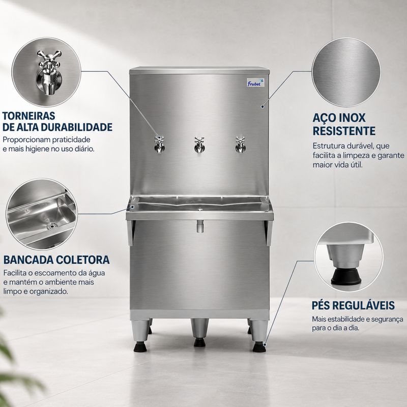 BEBEDOURO-INOX-100-LITROS-3-TORNEIRAS-COM-FILTRO-220V---FRISBEL