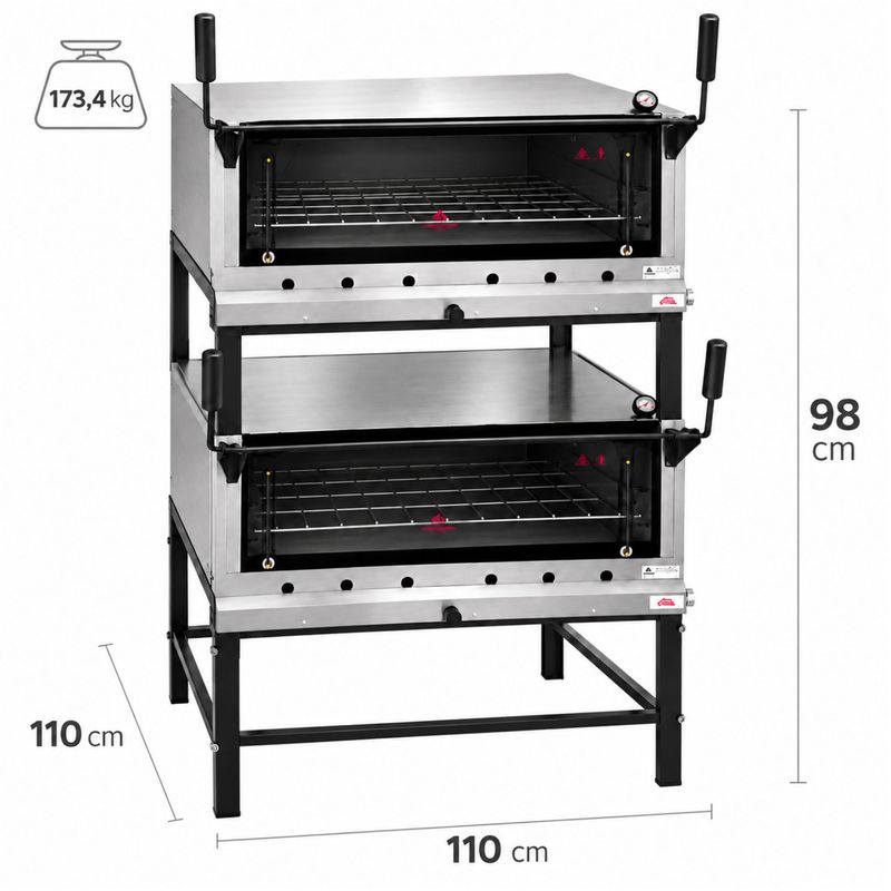 FORNO-LASTRO-GAS-GUILHOTINA-DUPLO-PRP-900DP-G3-91X91CM-INOX---PROGAS