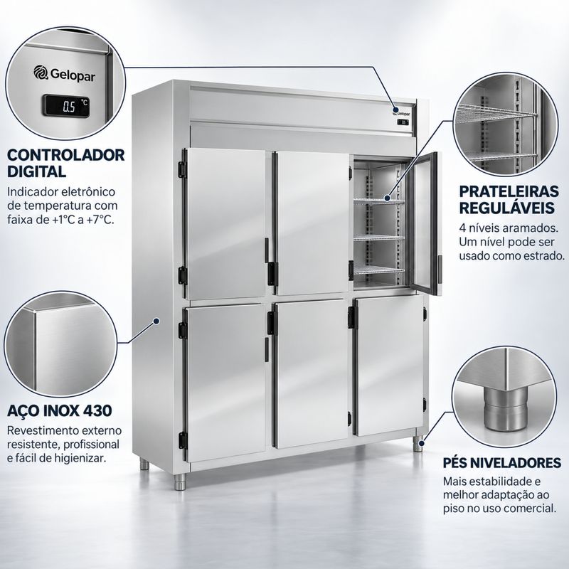GELADEIRA-COMERCIAL-GREP-6P-INOX-AR-FORCADO-6-PORTAS-220V---GELOPAR