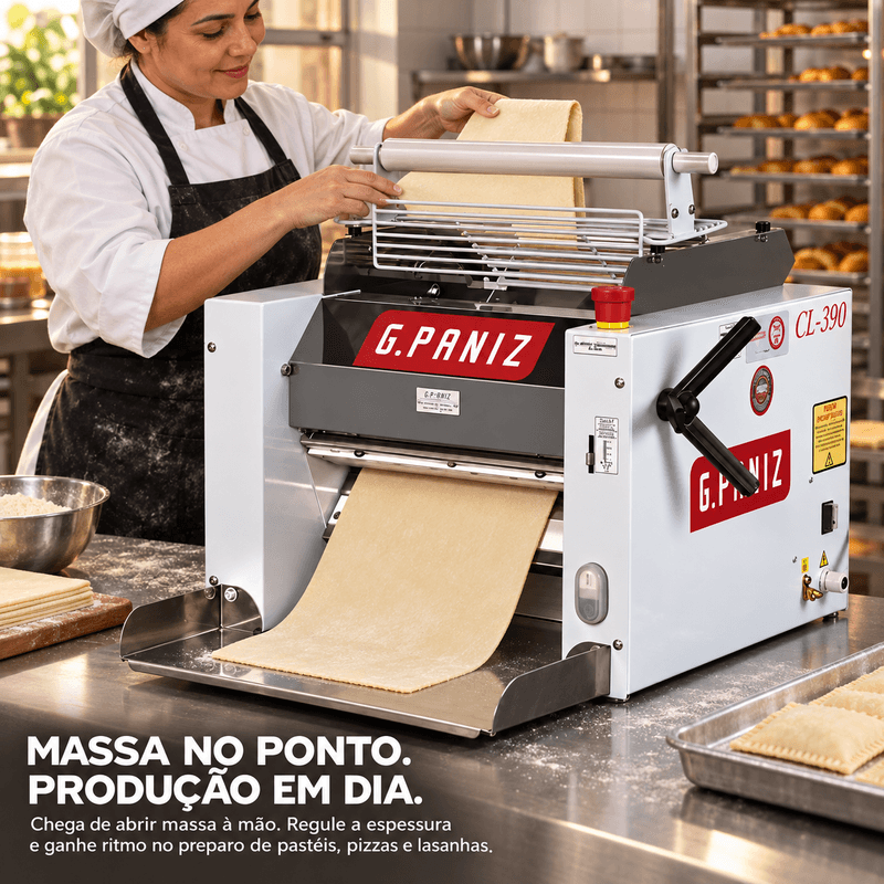 CILINDRO-LAMINADOR-MESA-EPOXI-SEM-PEDESTAL-CL-390-BANDEJA-INOX-1CV-BIVOLT---GPANIZ