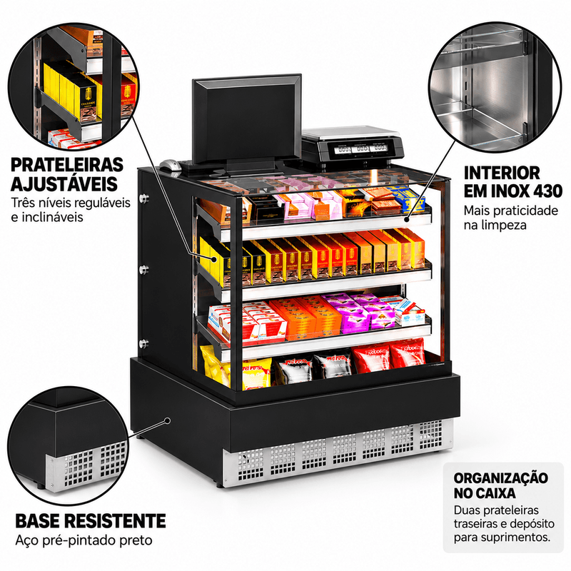 VITRINE-NEUTRA-CAIXA-ABERTA-MGEX-100-PRETO-CONVENIENCIA-BIVOLT---GELOPAR