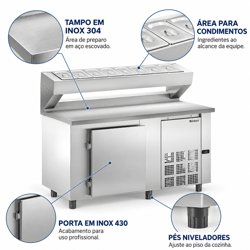 BALCAO-REFRIGERADO-CONDIMENTADOR-GBPZ-150-INOX-SEM-CUBAS-220V---GELOPAR